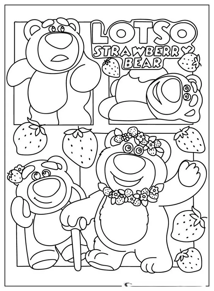 Tranh tô màu hình gấu Lotso dành cho trẻ em