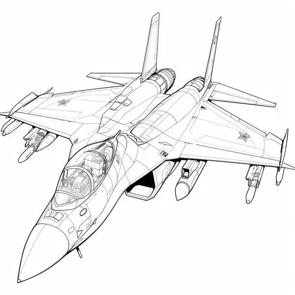 hình tô màu máy bay chiến đấu F-15 Eagle