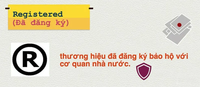 Ký hiệu R tròn ® biểu thị nhãn hiệu đã được đăng ký