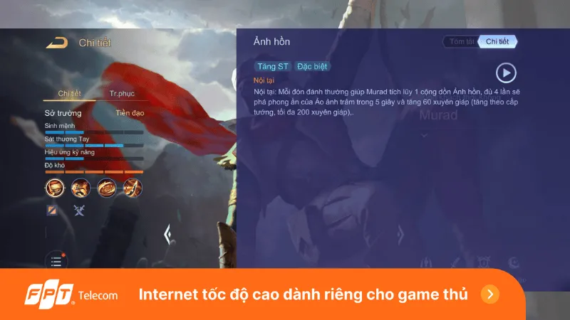 Nội tại Ảnh Hồn của Murad tăng khả năng xuyên giáp