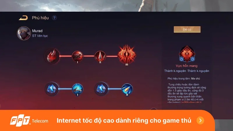 Phù hiệu Vực Hỗn Mang cho Murad đi rừng