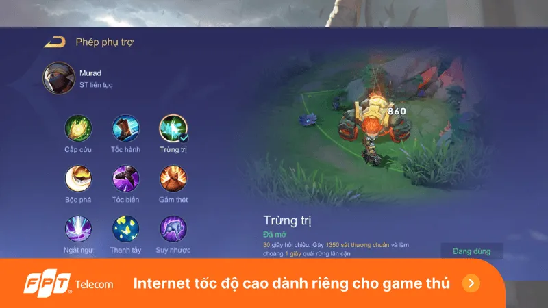 Phép bổ trợ Trừng Trị cho vị trí đi rừng