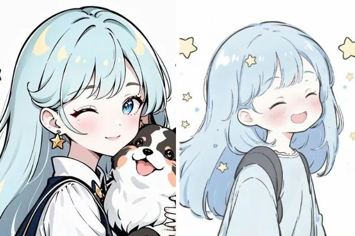 Bức tranh tô màu anime đẹp nhất với cô gái tóc xanh nổi bật, mang đến cảm hứng về cách phối màu tươi sáng và độc đáo.