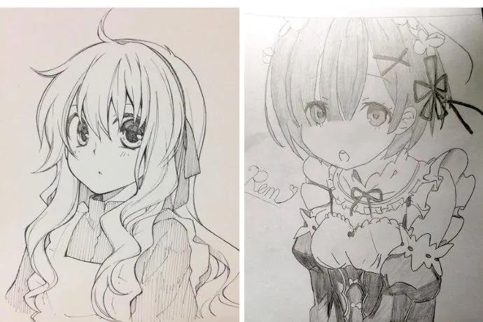 Tác phẩm anime được phác thảo bằng chì tinh xảo, thể hiện nét đẹp của các đường nét cơ bản trước khi được tô màu, dành cho những ai thích tranh tô màu anime.