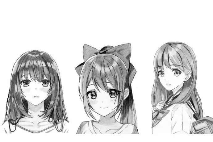 Bức phác thảo cô gái anime bằng chì với chi tiết rõ ràng, là một bản vẽ hoàn hảo để bắt đầu tô màu và tạo ra những tranh tô màu anime đẹp nhất.