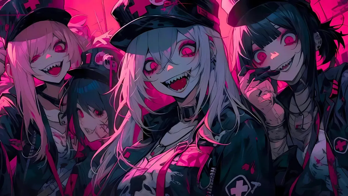 Hình ảnh anime nữ với mái tóc dài bồng bềnh
