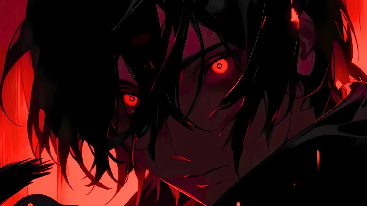 Hình anime nam với chiếc áo choàng bí ẩn