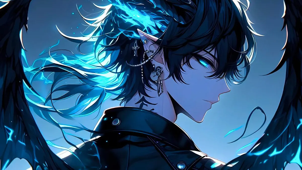 Anime nam lạnh lùng với đôi mắt tím