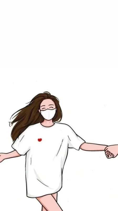 Ảnh avatar cặp đôi hoạt hình đi du lịch vui vẻ, đáng yêu dành cho nàng