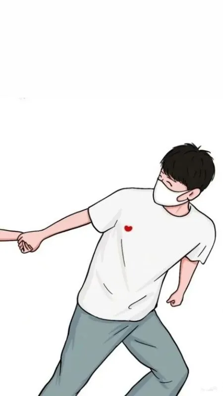 Ảnh avatar cặp đôi hoạt hình đi du lịch vui vẻ, đáng yêu dành cho chàng