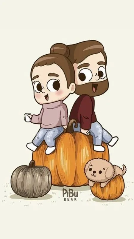 Chàng và nàng trên quả bí đỏ cho mùa Halloween sắp tới