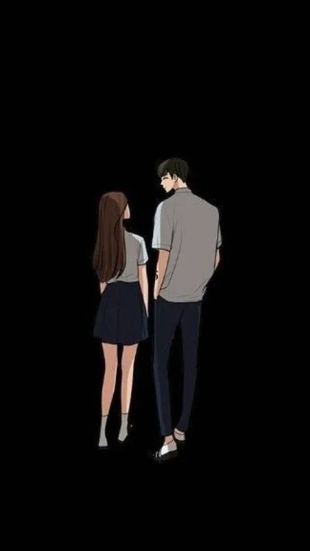 Ảnh hoạt hình dành cho couple trên nền đen huyền bí