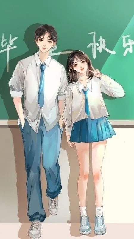 Một nét vẽ ngọt ngào của chàng và nàng trong lớp học theo phong cách Anime
