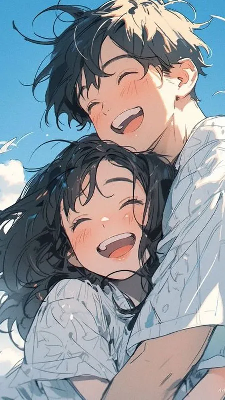 ảnh cặp đôi anime ôm nhau lãng mạn