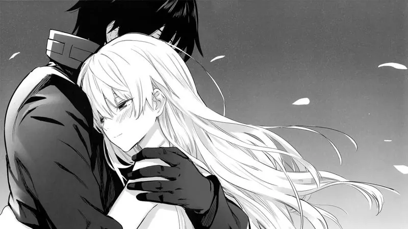 avatar anime đôi trắng đen lãng mạn