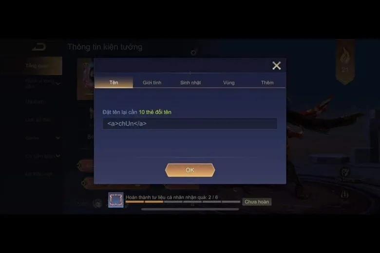 Các cú pháp cơ bản để đổi tên Liên Quân thành màu xanh, màu đỏ và kết hợp màu.