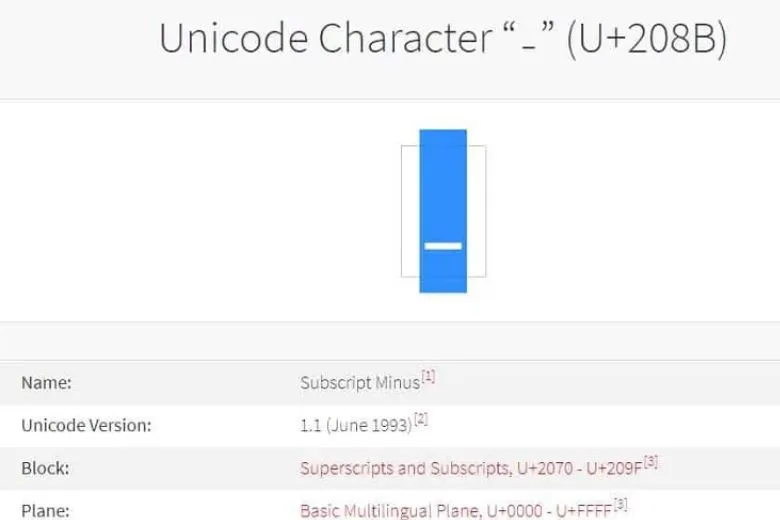 Trang web Compart.com/en/unicode/U+208B để lấy ký tự tạo khoảng cách vô hình trong tên Liên Quân.