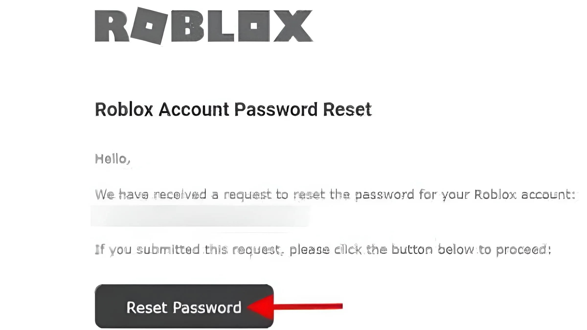 Kiểm tra email để nhận link đặt lại mật khẩu Roblox