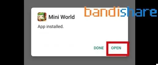 Hoàn tất cài đặt Mini World MOD xu và đậu trên Android