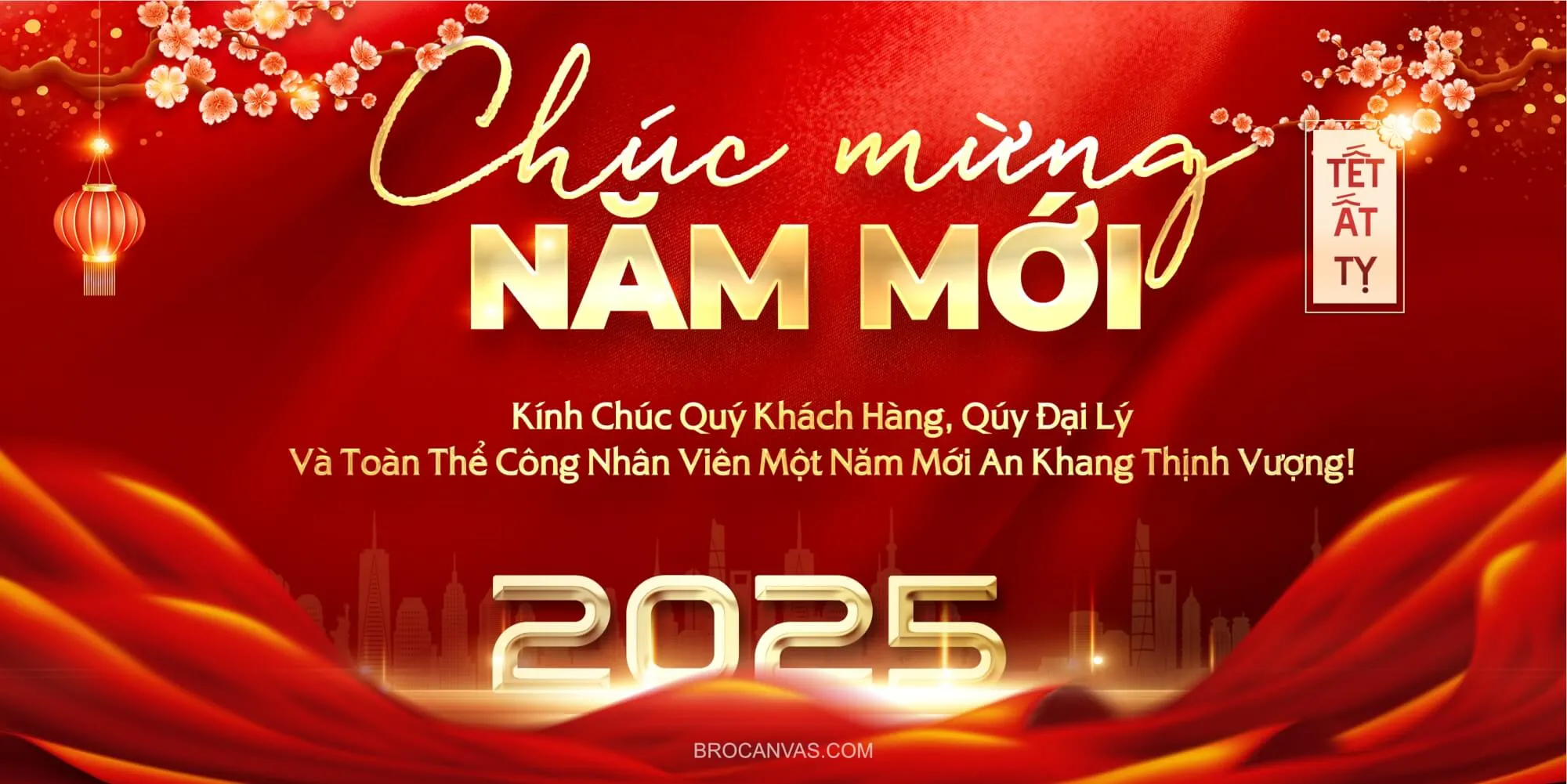 thiệp chúc mừng năm mới 2025 Ất Tỵ