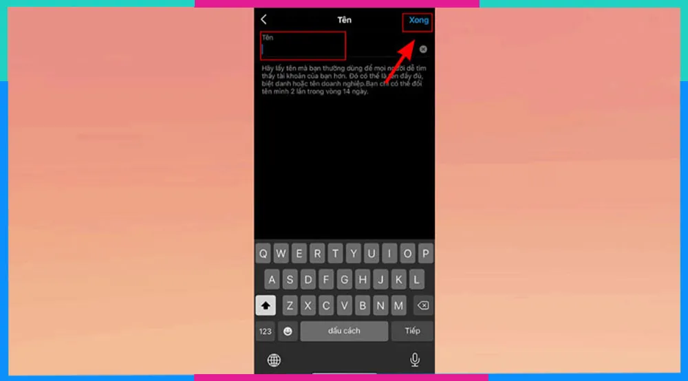 Bước 3: Thay đổi tên người dùng (username) trên Instagram