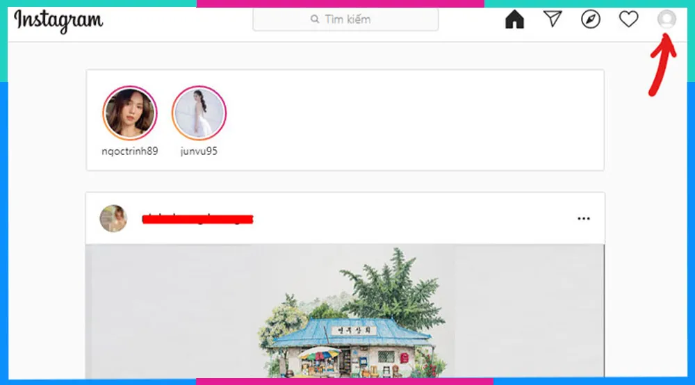 Bước 2: Vào cài đặt tài khoản để đổi tên Instagram trên máy tính
