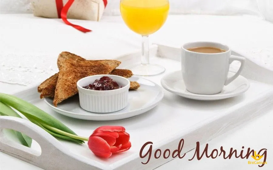 Bình minh rạng rỡ với mây trời xanh ngát và dòng chữ &quot;Chào ngày mới&quot; đầy hy vọng.