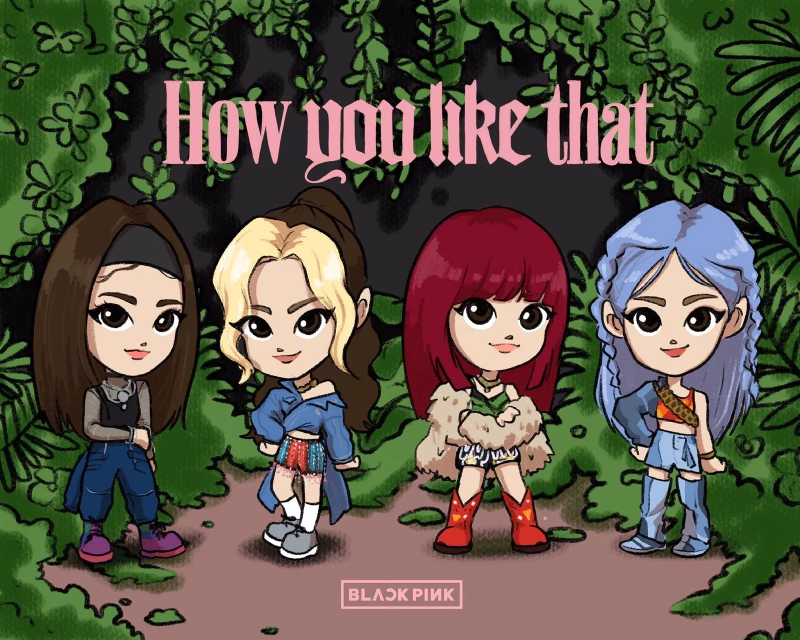 Hình ảnh chibi Blackpink làm hình nền máy tính