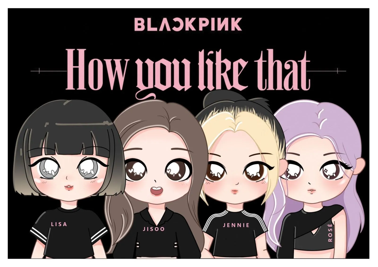 Chibi Blackpink trong trang phục biểu diễn hoạt hình