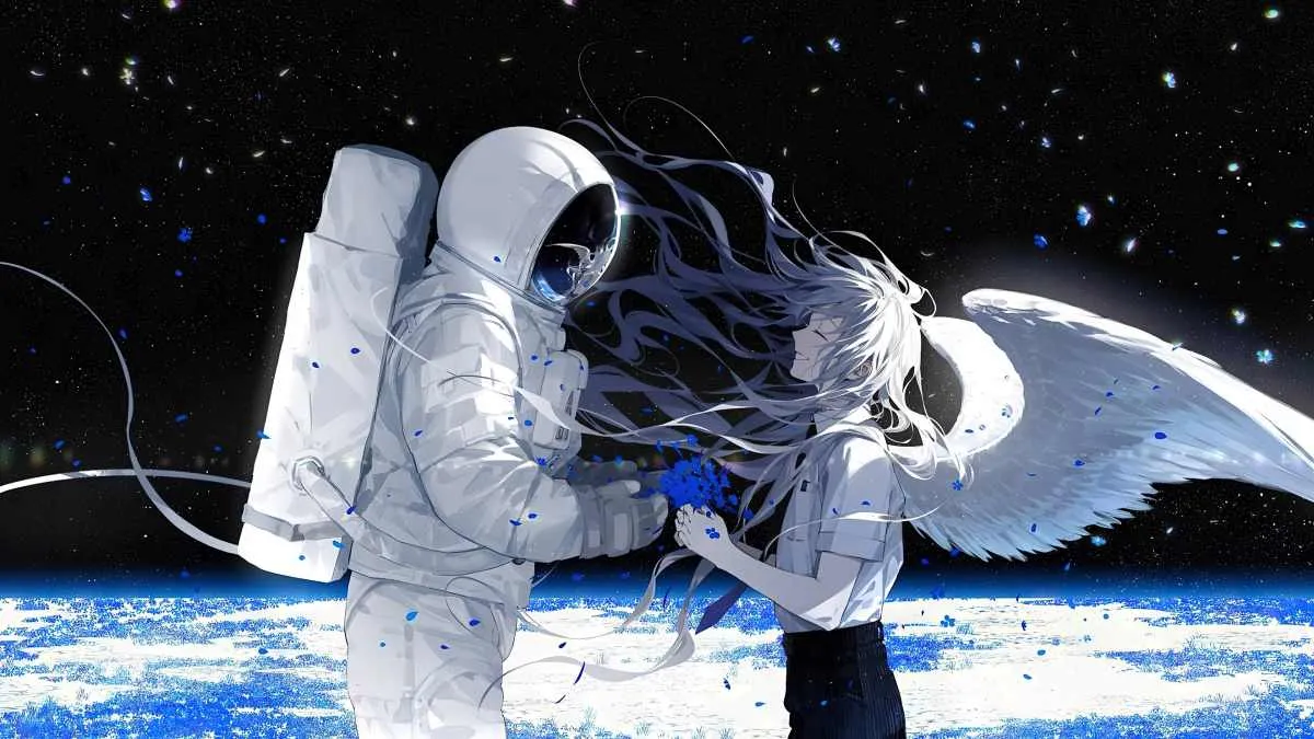 Hình nền anime 4K cô gái cầm chiếc ô màu sắc đi dạo dưới mưa