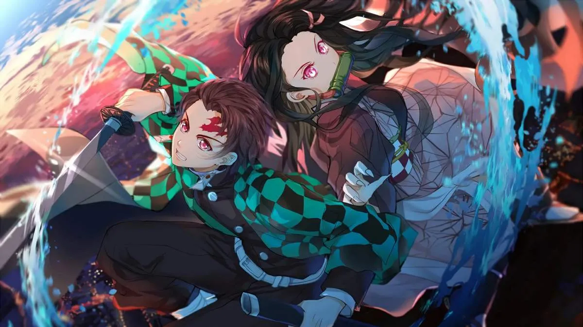Hình nền anime 4K phong cảnh bình minh trên biển với những con sóng nhẹ