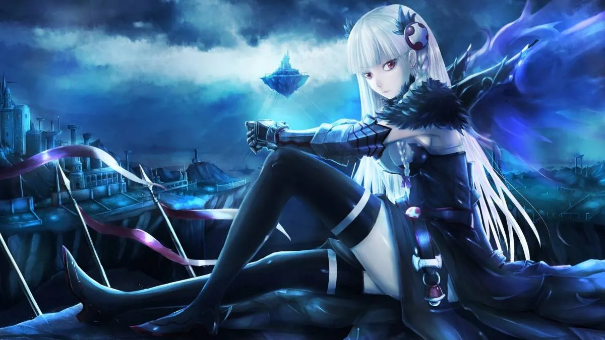 Ảnh anime 4K full màn hình phong cảnh núi lửa phun trào
