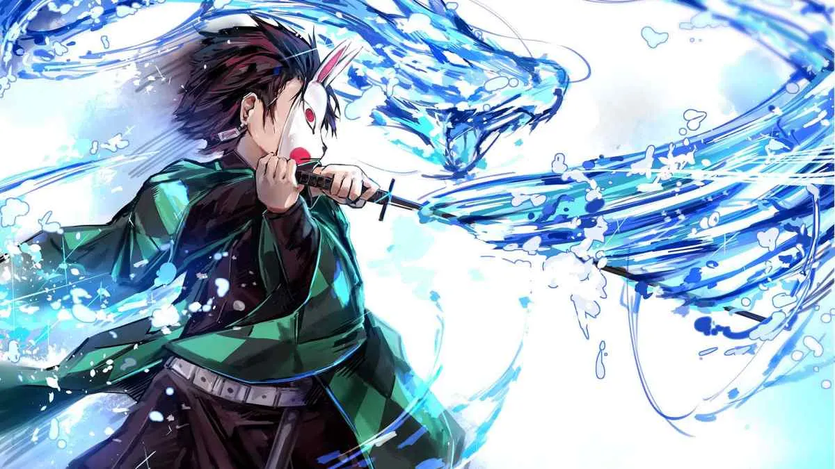Hình nền anime 4K full màn hình nhân vật nữ với mái tóc dài tung bay