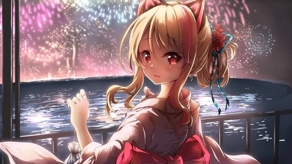 Hình nền anime 4K đẹp cô gái với nụ cười tỏa nắng