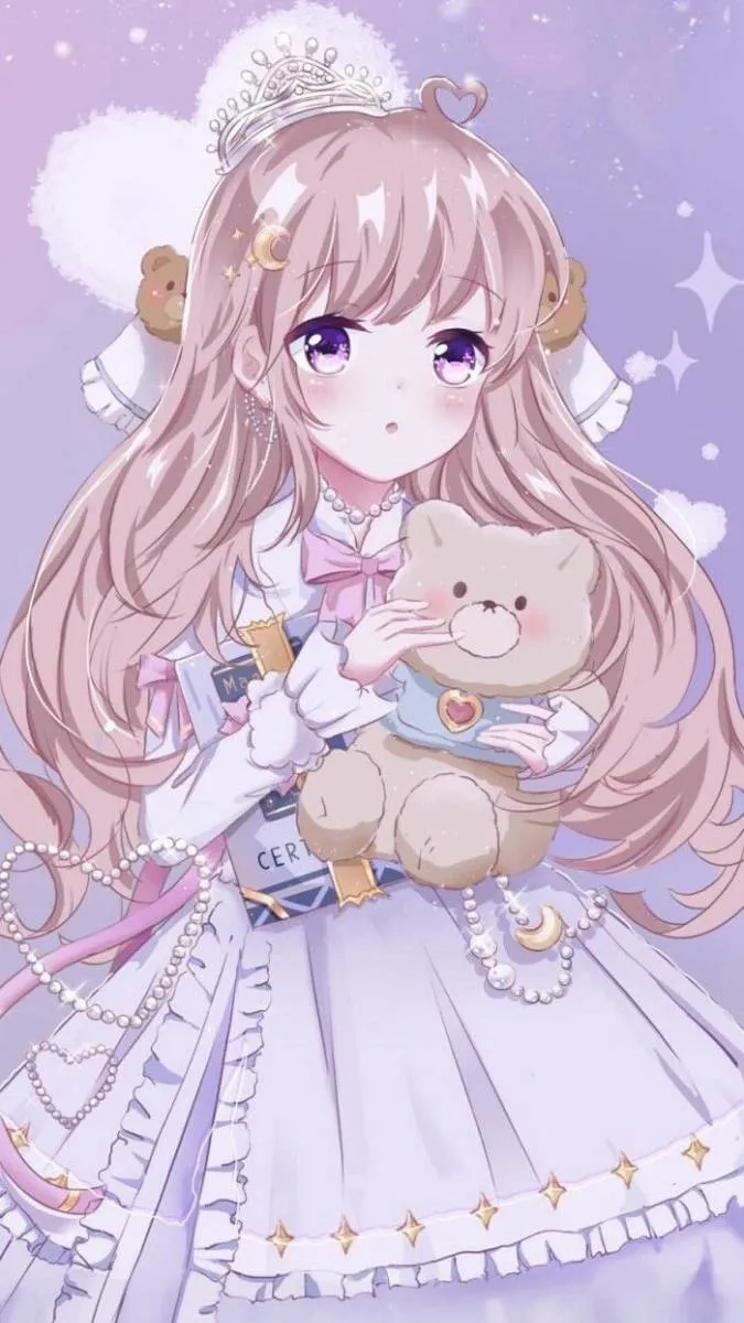 Hình nền anime cute cho điện thoại nhóm bạn đang cắm trại
