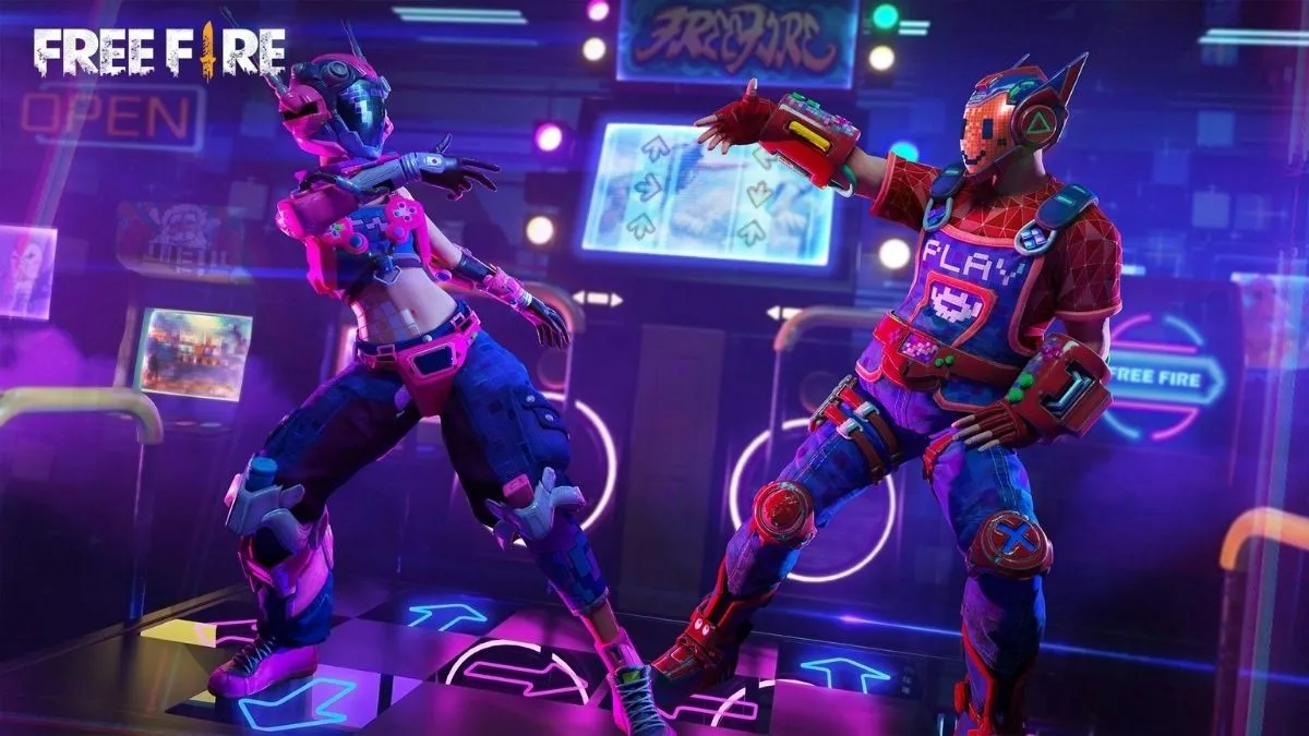 Ảnh nền Free Fire 3D nam nữ ngầu với vũ khí đặc trưng