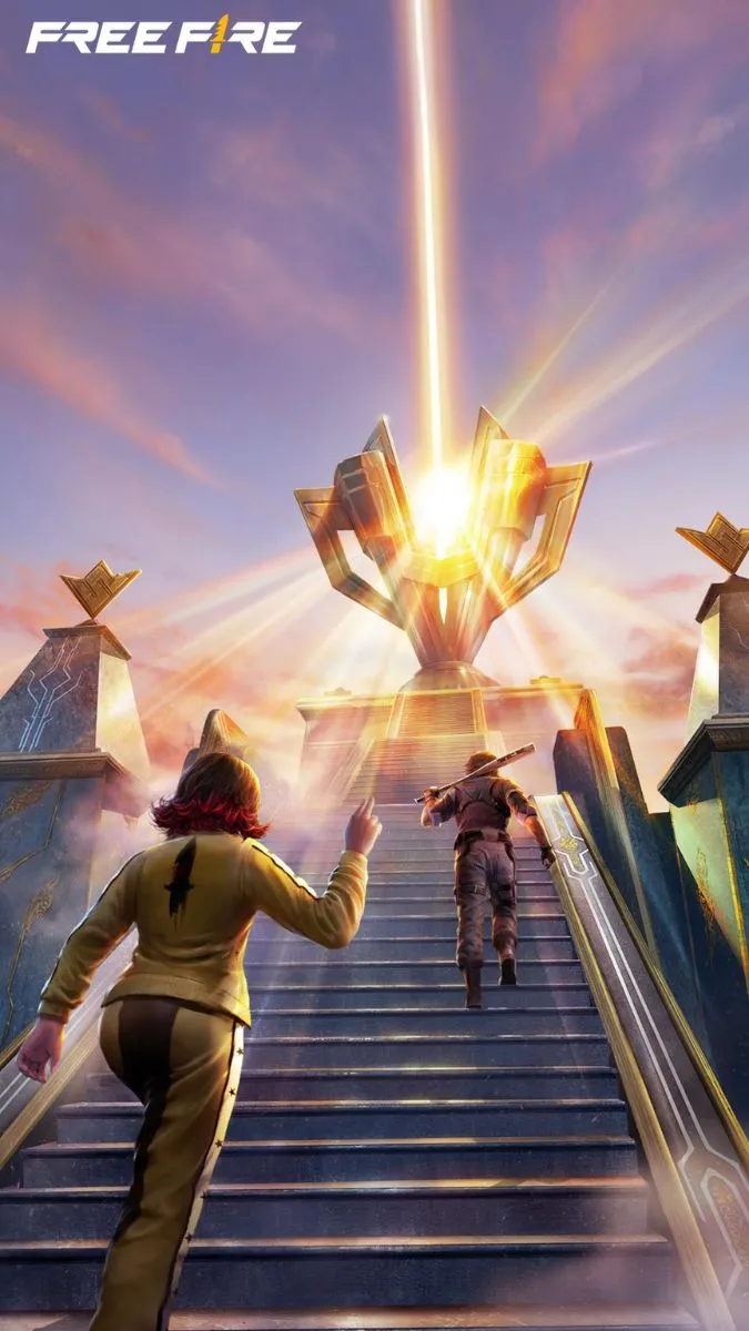 Hình nền Free Fire 3D với phong cảnh hoàng hôn trên chiến trường