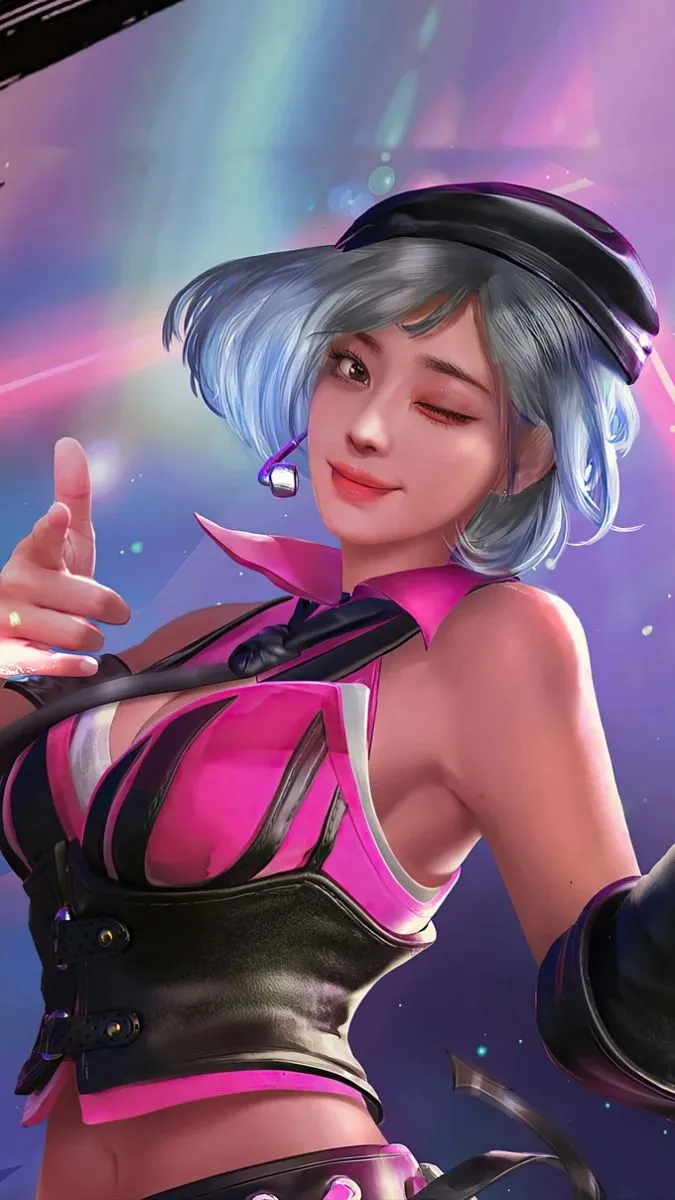 Hình nền Free Fire 3D với nhân vật đang lướt trên không