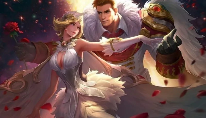 Ảnh anime cặp đôi Liên Quân Mobile với không khí lãng mạn