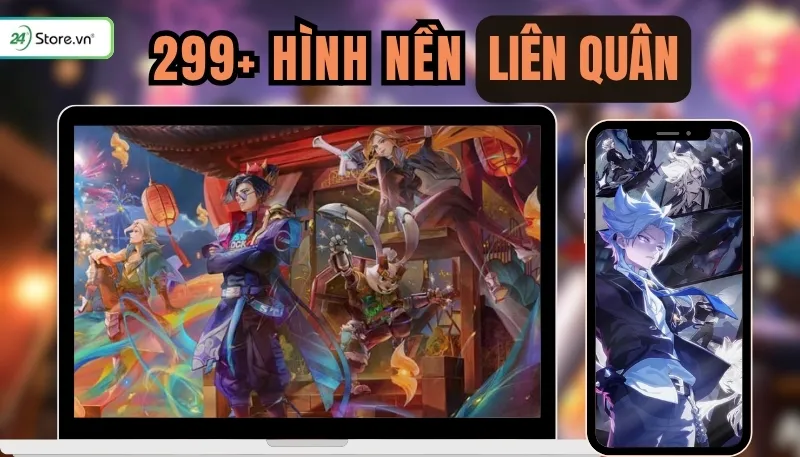 Hình nền Liên Quân Mobile theo phong cách anime với các tướng đặc trưng