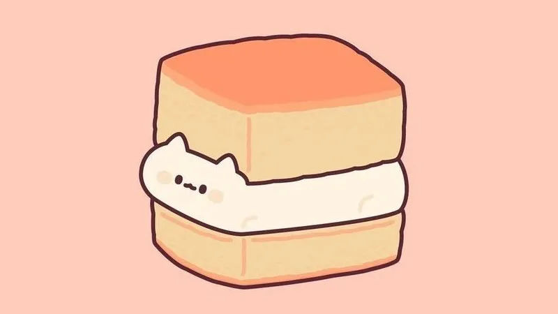 vẽ anime cute bánh ngọt và cà phê