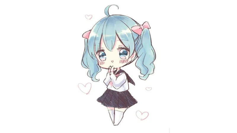 nhân vật anime mắt to má hồng