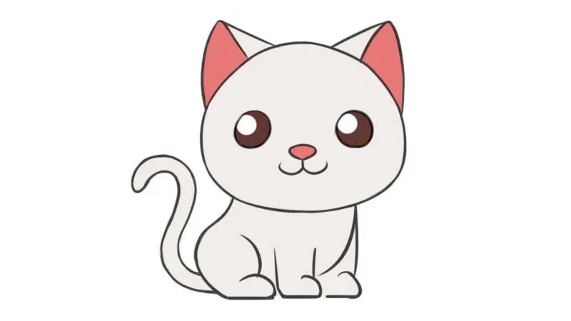 vẽ mèo anime cute đơn giản