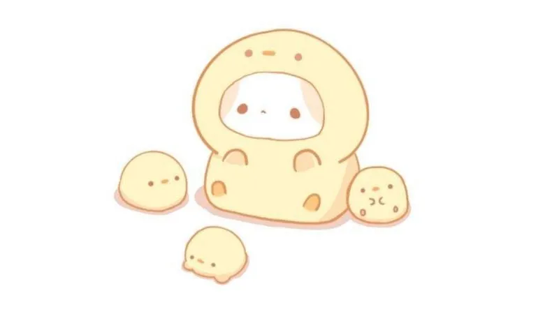 cô gái anime đơn giản tóc búi