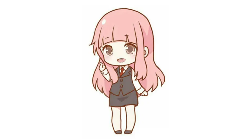 vẽ anime cô gái đội mũ đơn giản