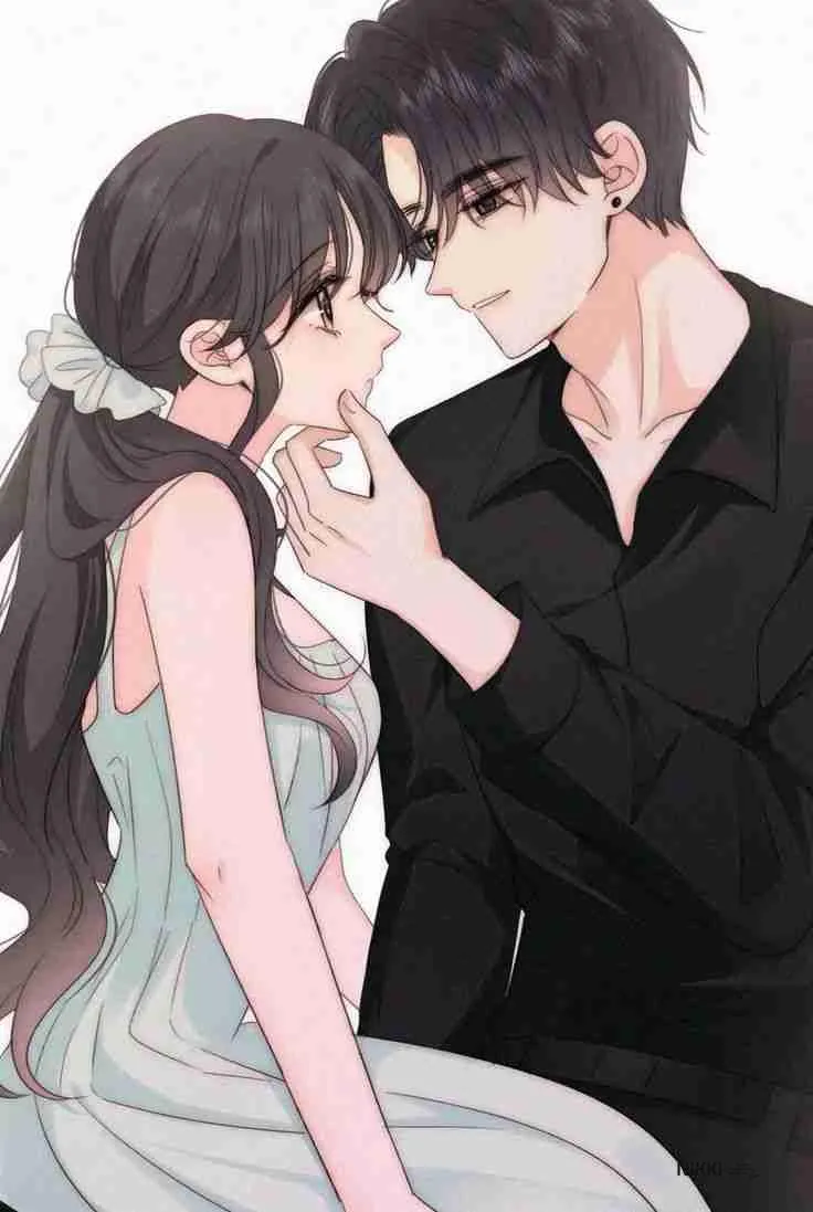 Cặp đôi anime hôn nhau hạnh phúc với biểu cảm chân thật
