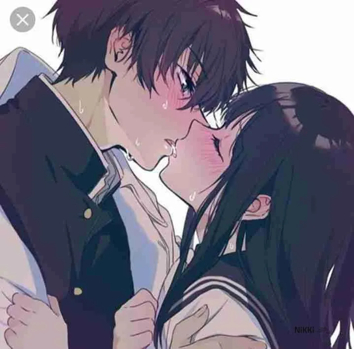 Hình anime hôn nhau đẹp dưới mưa tuyết lãng mạn