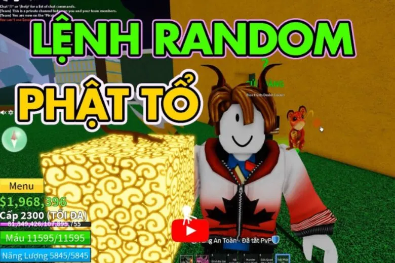 Lệnh random Blox Fruit &quot;E Adminbloxfruits&quot; giúp bạn có cơ hội nhận trái Dragon