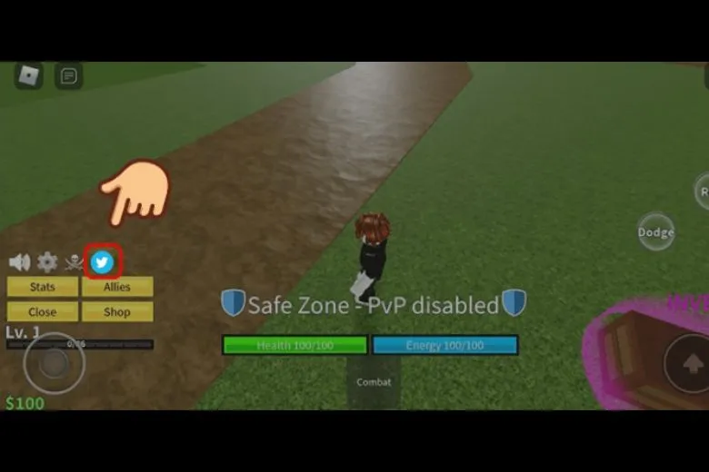 Mở game Roblox và truy cập Blox Fruit để nhập lệnh random