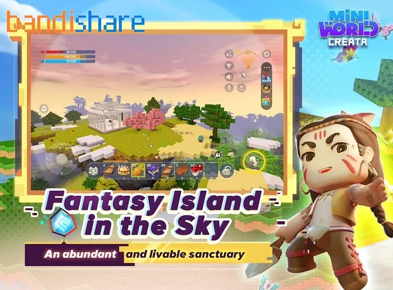 Giao diện sáng tạo thế giới Mini World APK trên điện thoại Android
